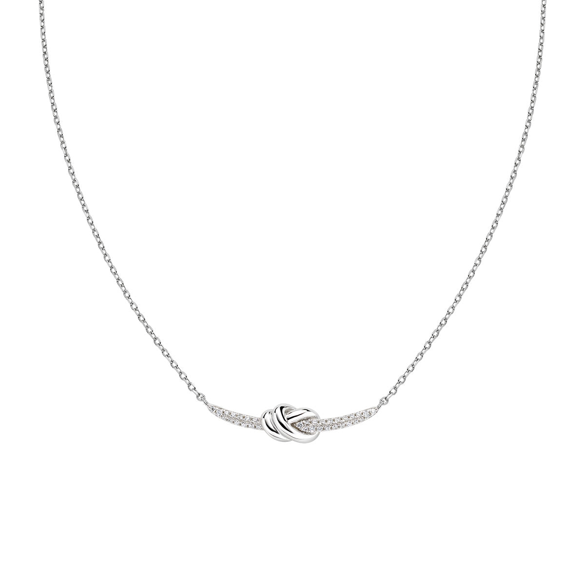 Collana Nodo d'Amore in Ottone con Zirconi