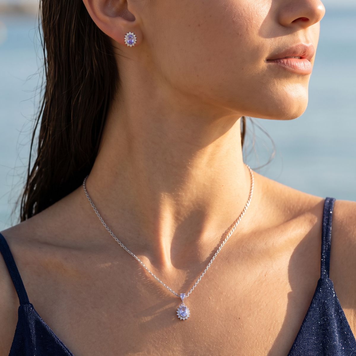 Collana Mini Royal Lady con Zircone Lillà