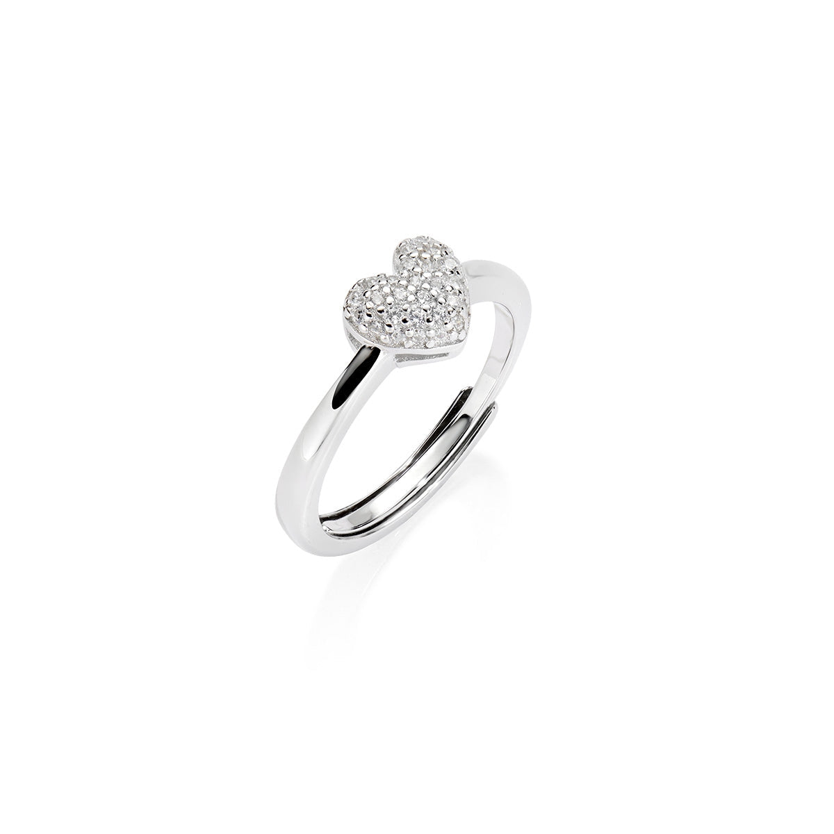 Anello Regolabile Mini Cuore Pavé