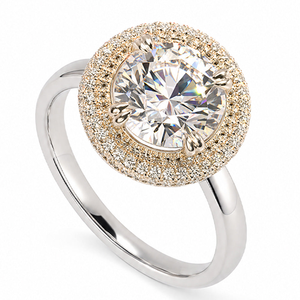 ANELLO REGOLABILE CON PIETRA E CORNICE CIRCOLARE - Silver 925