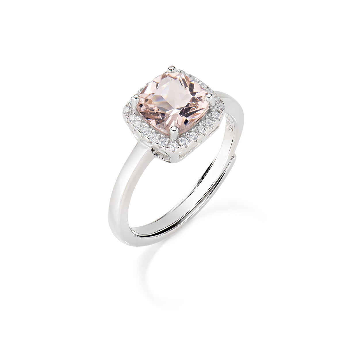 Anello Lady Regolabile con Morganite Taglio Radiant