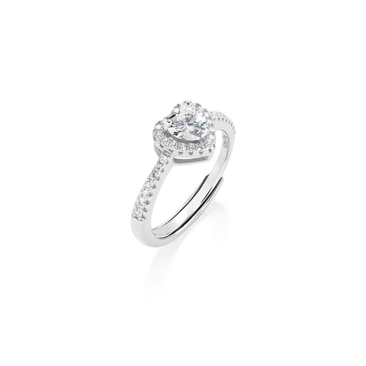 Anello Dolce Cuore Bianco Regolabile in Argento 925
