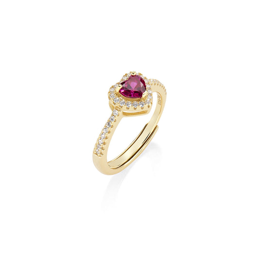 Anello Dolce Cuore Rubino Regolabile in Argento 925