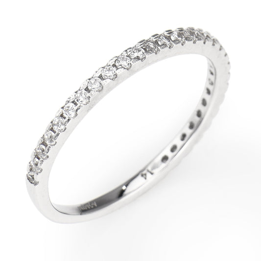 Anello Fedina con Zirconi Bianchi