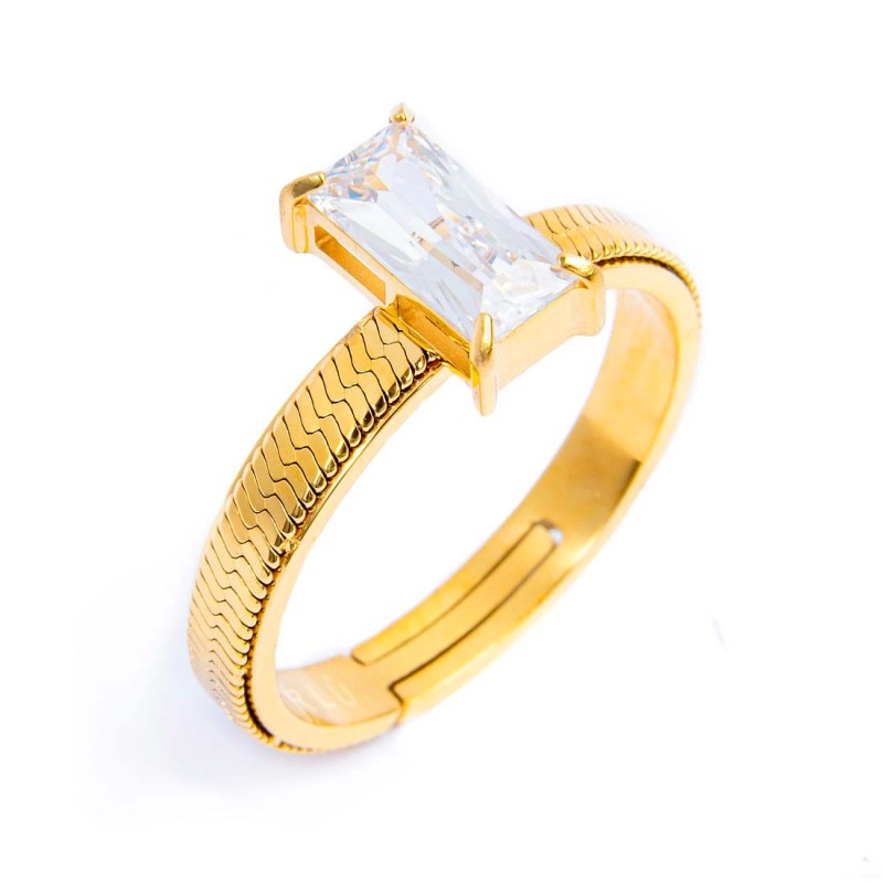 Anello con zircone baguette - Desidero