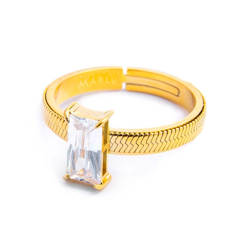 Anello con zircone baguette - Desidero