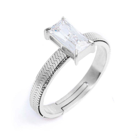Anello con zircone baguette - Desidero
