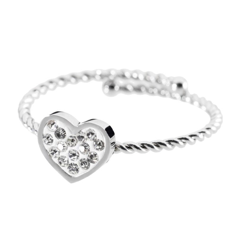 Anello cuore con cristalli