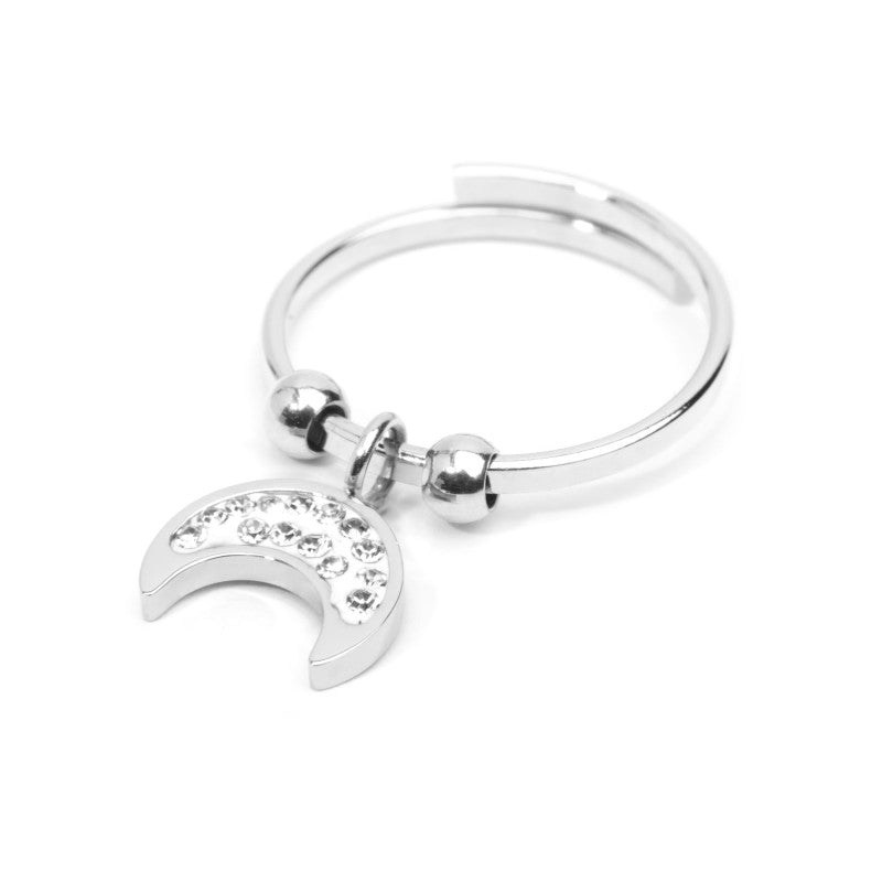 Anello luna con cristalli pendente - Desidero