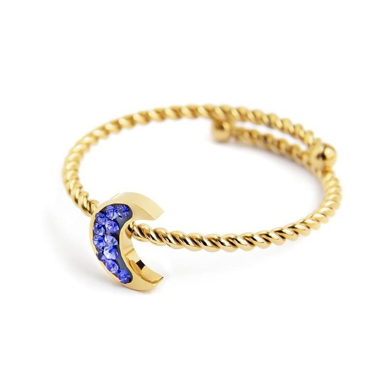 Anello luna con cristalli