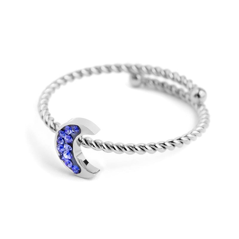 Anello luna con cristalli