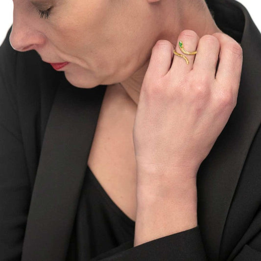 Anello serpente con zircone - Desidero