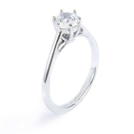 Anello solitario zircone 5.25mm