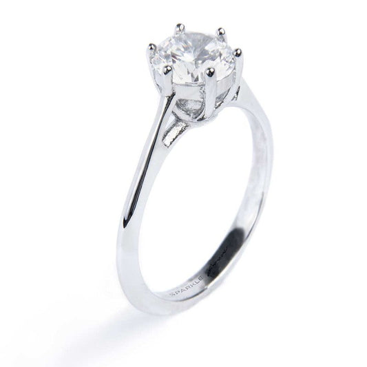 Anello solitario zircone 6.25mm