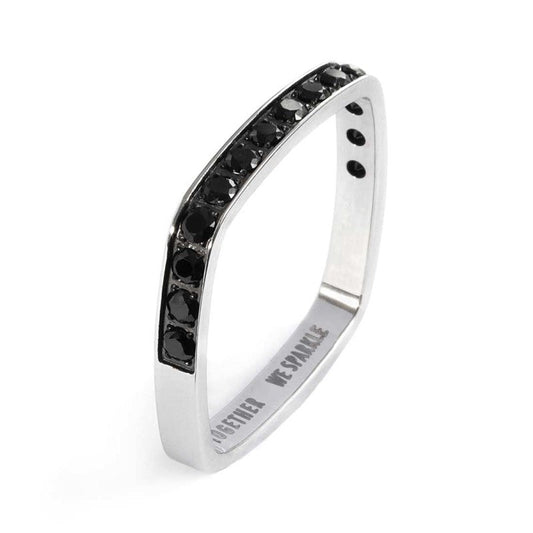 Anello squadrato con zirconi - Desidero