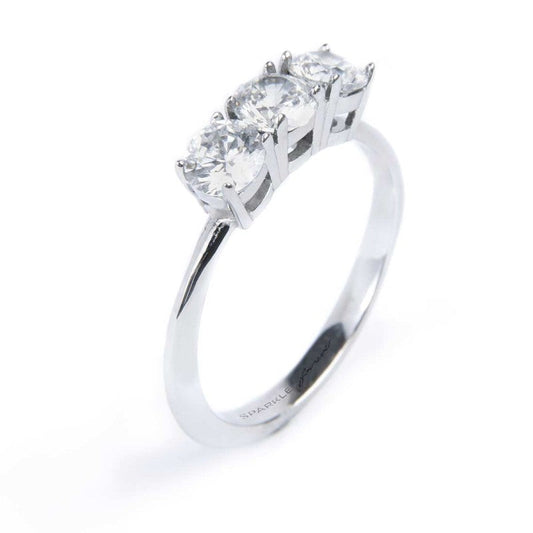 Anello trilogy con zircone 4.25mm