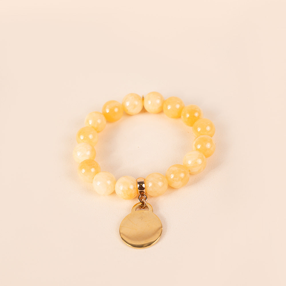 BRACCIALE ELASTICO CON PIETRE COLORATE E CIONDOLO