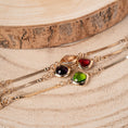 Carica l'immagine nel visualizzatore della galleria, BRACCIALE CON TRE FILE BASE SNAKE E PIETRE CENTRALI
