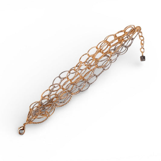 BRACCIALE MULTIFILO CON CATENE A CONTRASTO