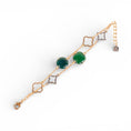 Carica l'immagine nel visualizzatore della galleria, BRACCIALE A DUE FILI CON PIETRE E QUADRIFOGLI
