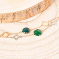 Carica l'immagine nel visualizzatore della galleria, BRACCIALE A DUE FILI CON PIETRE E QUADRIFOGLI
