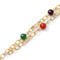 Carica l'immagine nel visualizzatore della galleria, BRACCIALE A DUE FILI CON PIETRE E NODI
