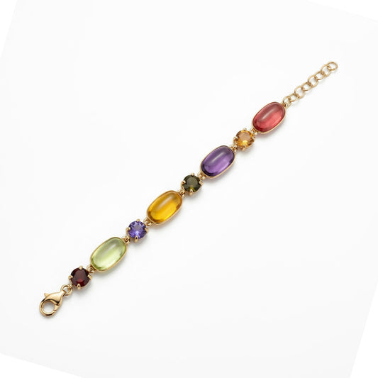 BRACCIALE CON PIETRE ALLUNGATE COLORATE