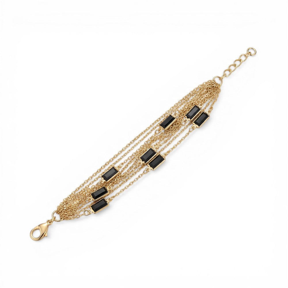 BRACCIALE MULTIFILO CON PIETRE RETTANGOLARI