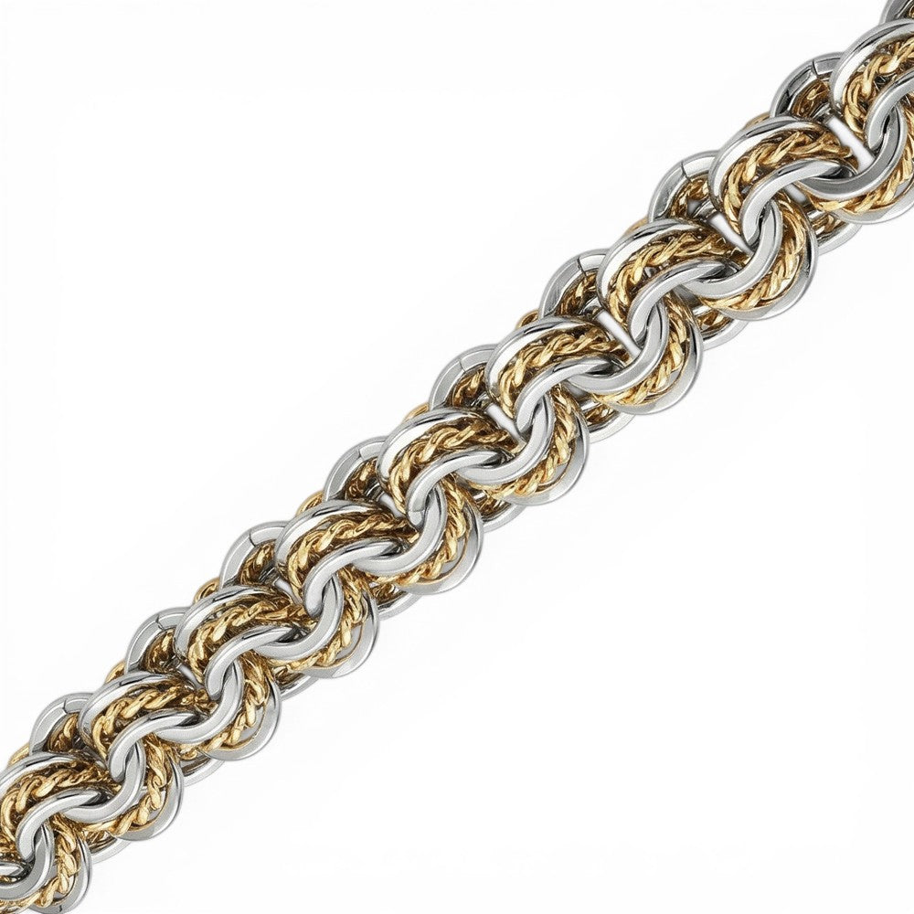 BRACCIALE CON MAGLIE COMPOSTE DA TRE CERCHI ALTERNATI