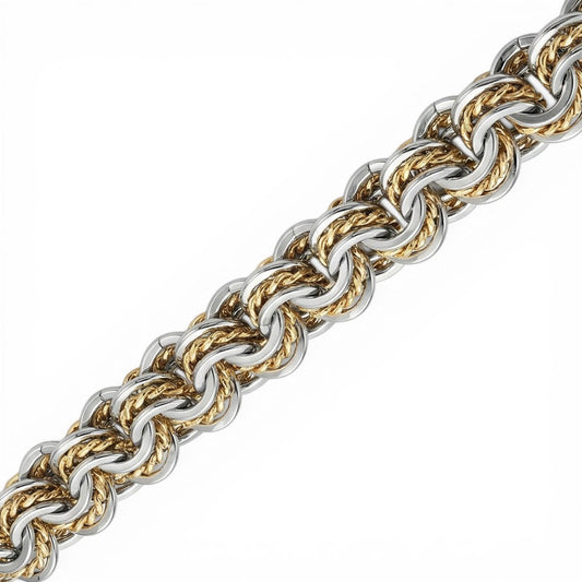 BRACCIALE CON MAGLIE COMPOSTE DA TRE CERCHI ALTERNATI