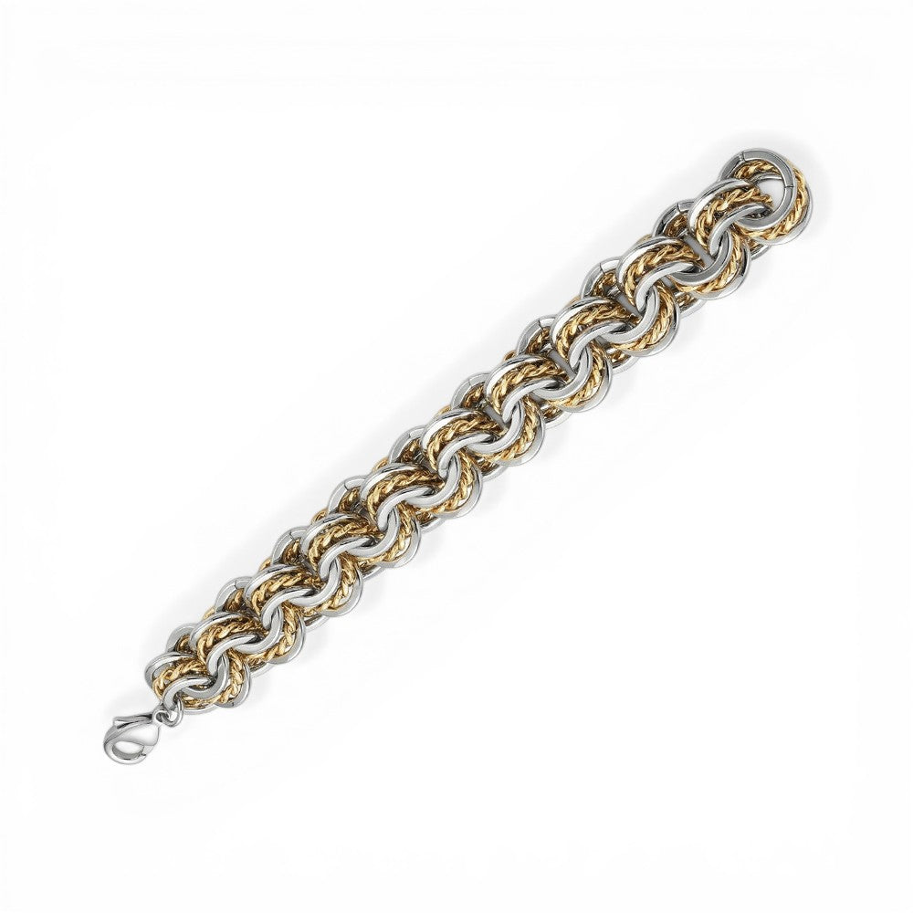 BRACCIALE CON MAGLIE COMPOSTE DA TRE CERCHI ALTERNATI