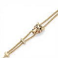 Carica l'immagine nel visualizzatore della galleria, BRACCIALE A DUE FILI CON TESTA DI LEOPARDO CENTRALE
