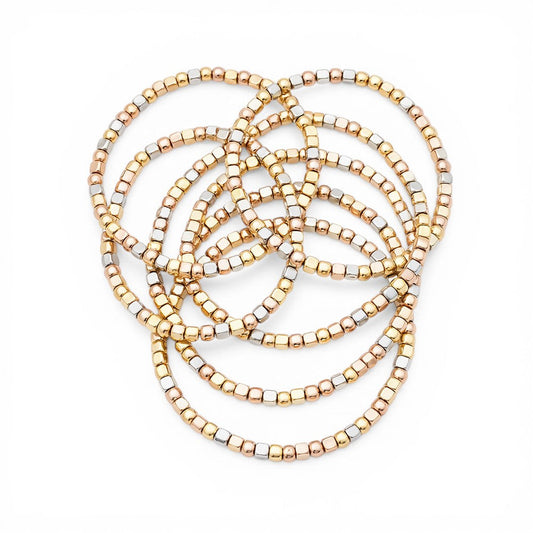 SET DI 8 BRACCIALI ELASTICI FORMATI DA CUBETTI CON GLI ANGOLI SMUSSATI