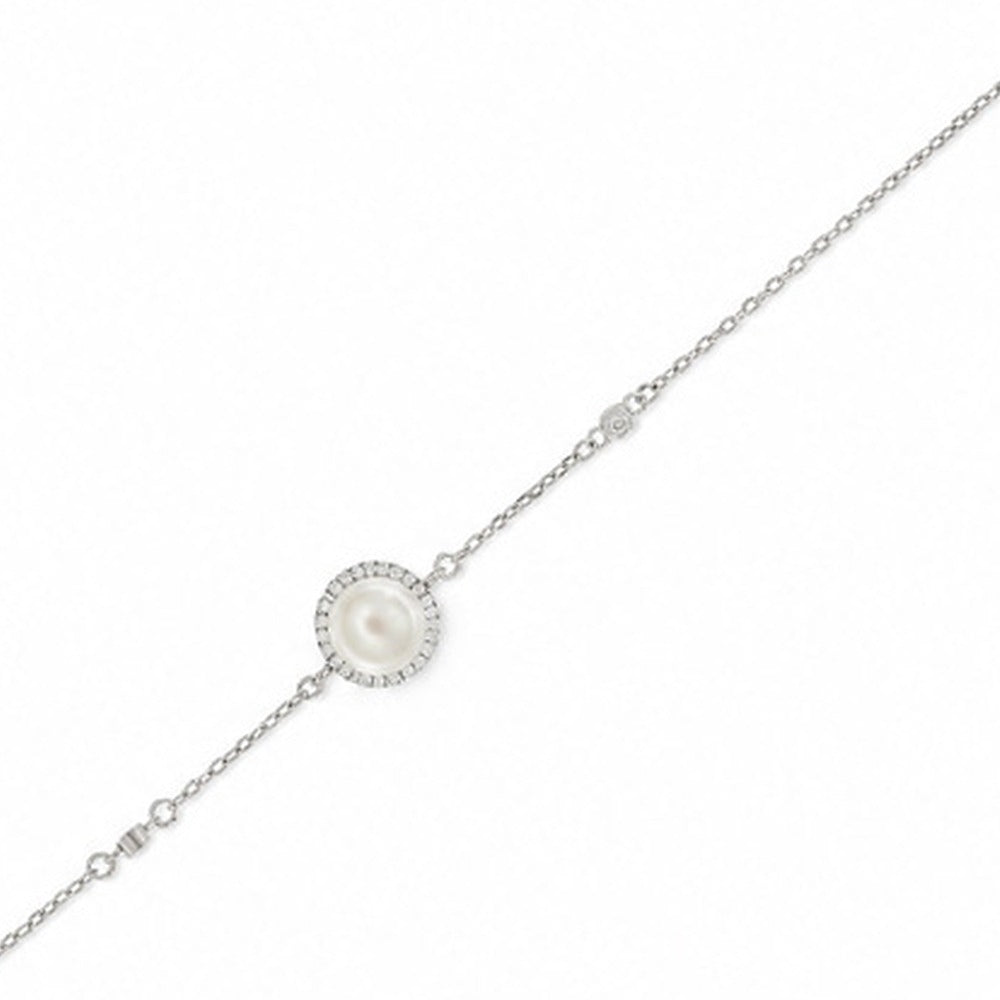 BRACCIALE RODIATO BIANCO E CRYS