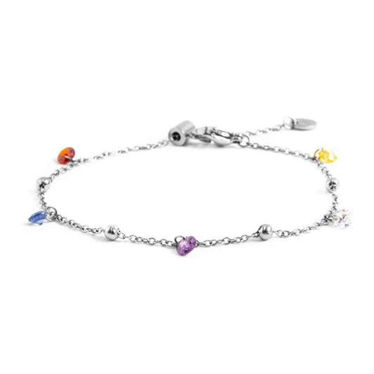 2br0061-rgb Bracciale con cristalli colorati e sfere