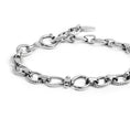 Carica l'immagine nel visualizzatore della galleria, Bracciale catena a maglie larghe texturizzate al centro moschettone ad anello
