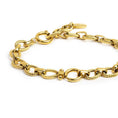 Carica l'immagine nel visualizzatore della galleria, Bracciale catena a maglie larghe texturizzate al centro moschettone ad anello
