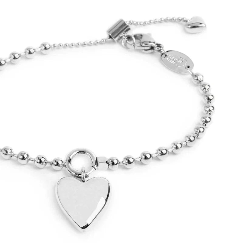 BRACCIALE CATENA A SFERE CON CUORE