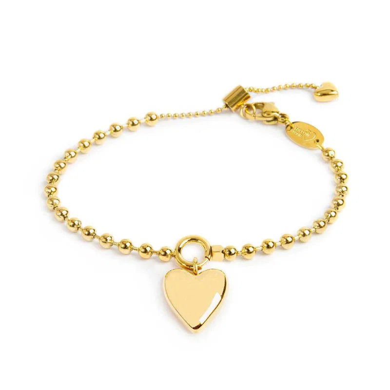 BRACCIALE CATENA A SFERE CON CUORE