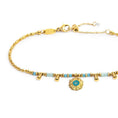 Carica l'immagine nel visualizzatore della galleria, Bracciale catena chicco di riso con sole pendente
