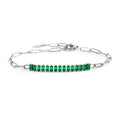 Carica l'immagine nel visualizzatore della galleria, Bracciale catena con tennis cristalli baguette centrali - Desidero

