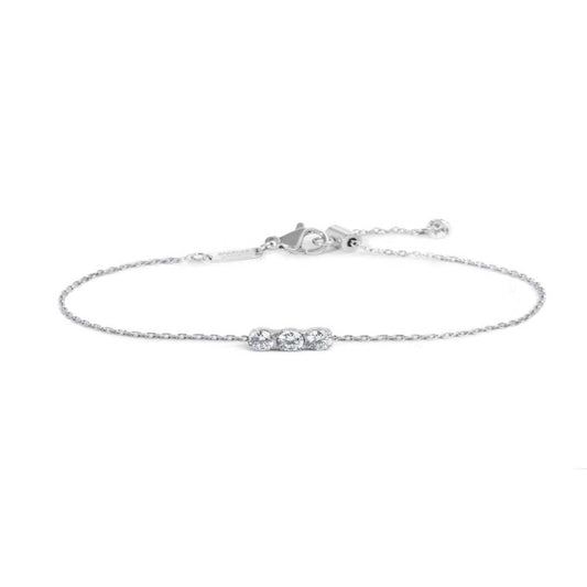 Bracciale catena cutting cross con tre zirconi 3.5mm centrali