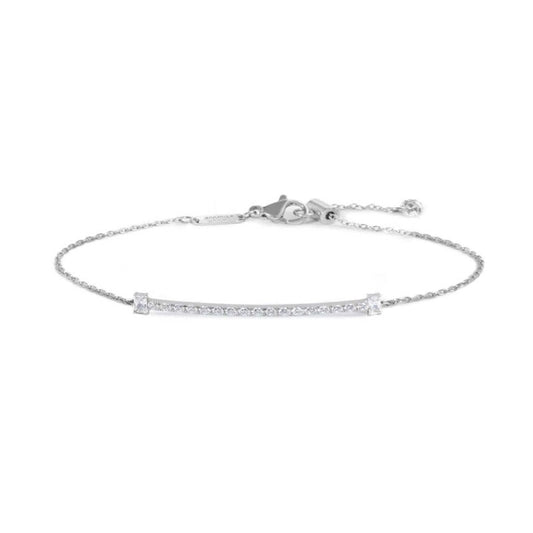 Bracciale catena cutting cross zirconi centrali