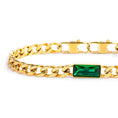 Carica l'immagine nel visualizzatore della galleria, Bracciale catena grumetta con cristallo baguette centrale - Desidero
