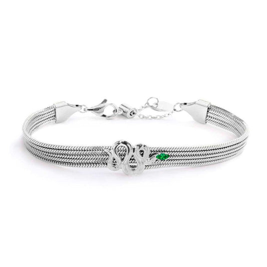 Bracciale catena multifilo con serpente e zircone - Desidero