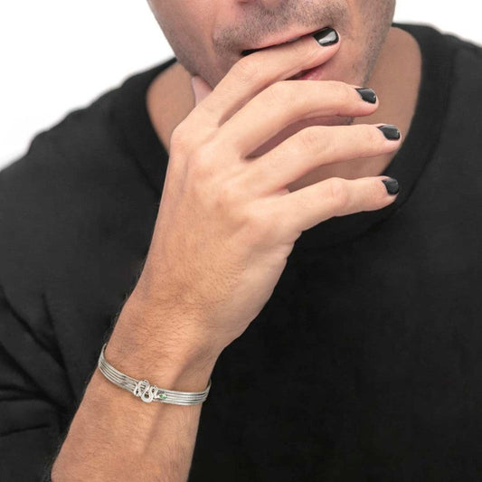 Bracciale catena multifilo con serpente e zircone - Desidero