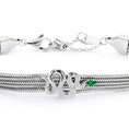 Carica l'immagine nel visualizzatore della galleria, Bracciale catena multifilo con serpente e zircone - Desidero
