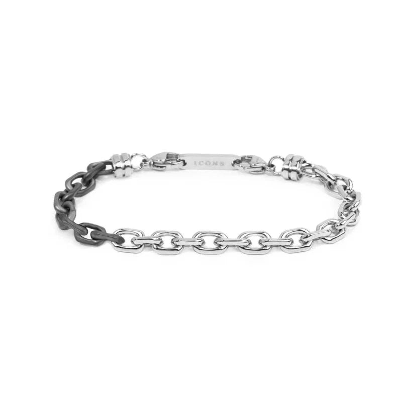 BRACCIALE CATENA OVALE SFACCETTATA