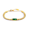 Carica l'immagine nel visualizzatore della galleria, Bracciale catena snake con cristallo baguette centrale

