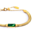 Carica l'immagine nel visualizzatore della galleria, Bracciale catena snake con cristallo baguette centrale
